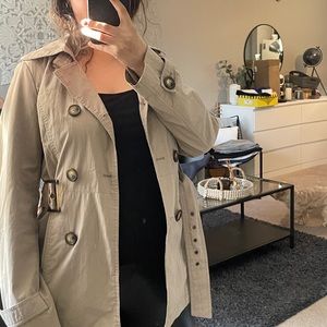 For Cynthia Beige Trench Coat Size M